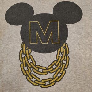 Vtg/Y2K Disney Mickey Mouse Gold Chain Long Sleeve Sweatshirt Women's Size S